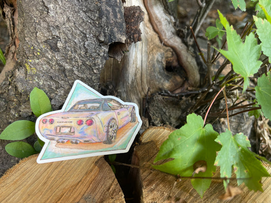 Colorful Corvette - Vinyl Sticker