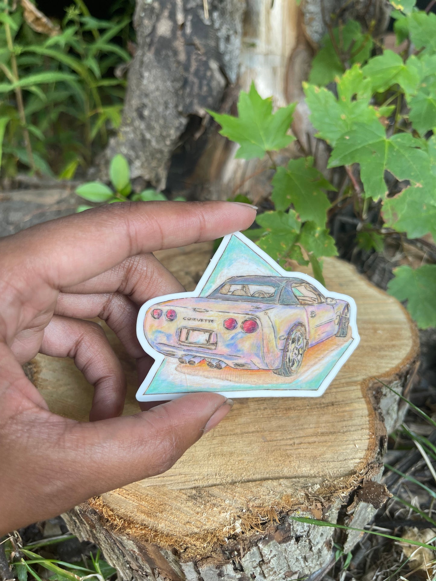 Colorful Corvette - Vinyl Sticker